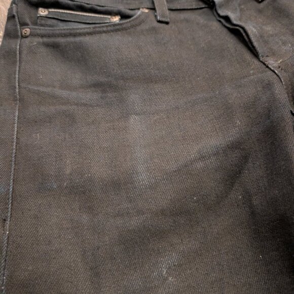 Naked & Famous Selvedge Jeans Men's 29x34 Black Weird Guy Sumi Ink Coated Japan - Picture 5 of 9